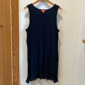 Navy blue pleated dress